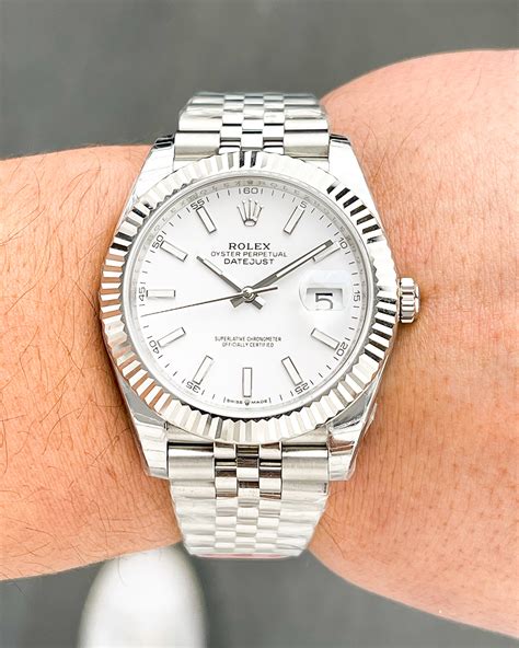 rolex datejust ii white diamond dial|rolex datejust 41 diamond bezel.